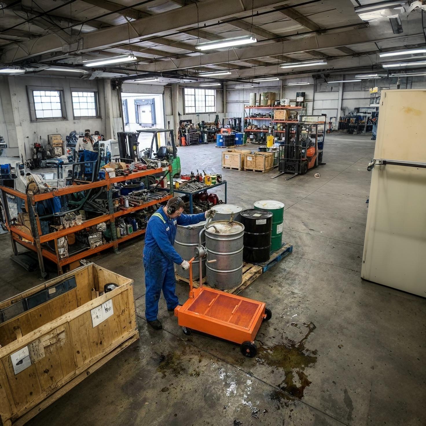 Depósito de acero Q235A de 95 litros del carro recolector de aceite Garvee naranja